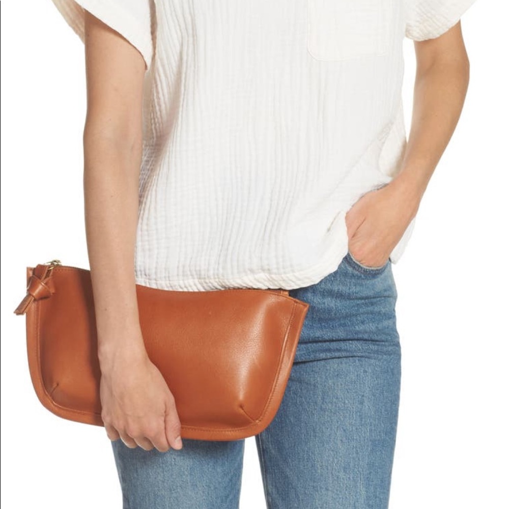 {Madewell} The Sydney Clutch Bag Burnished Caramel NWT